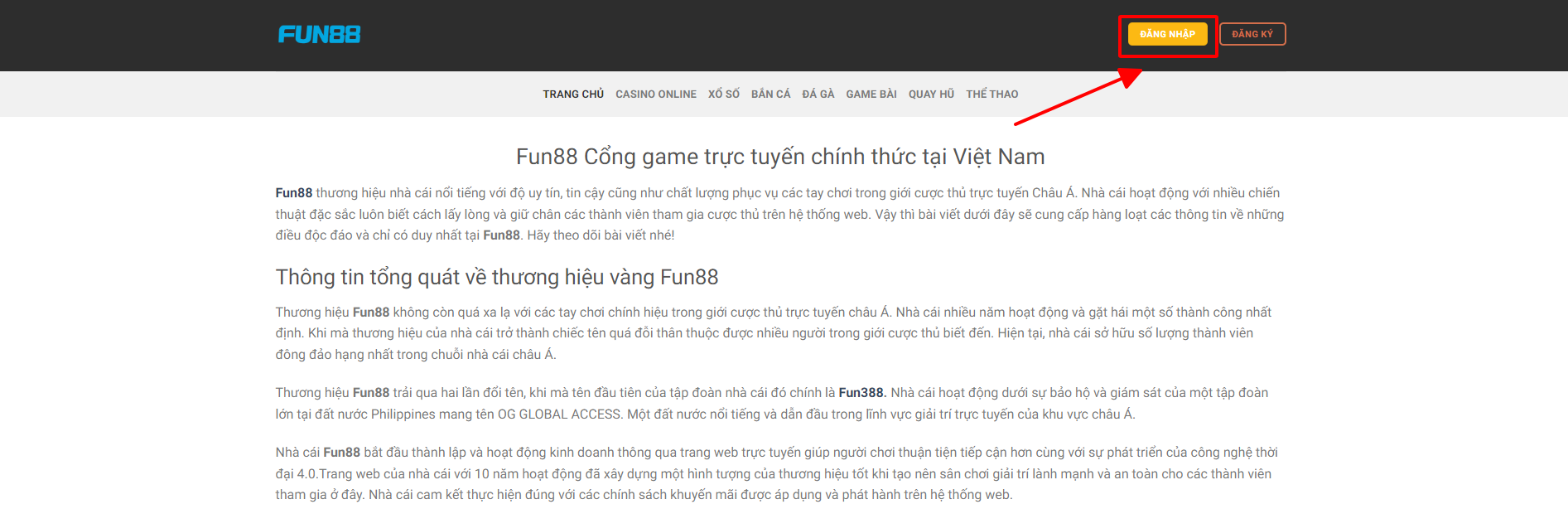 Đăng nhập , nạp tiền fun88